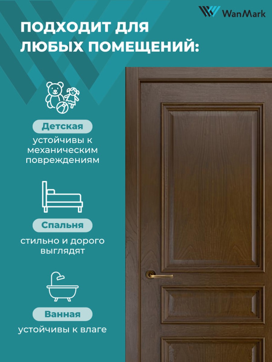 Дверь Кардинал S (большой багет) ДГ дуб миндаль 600х2000 в комплекте с коробкой и наличниками