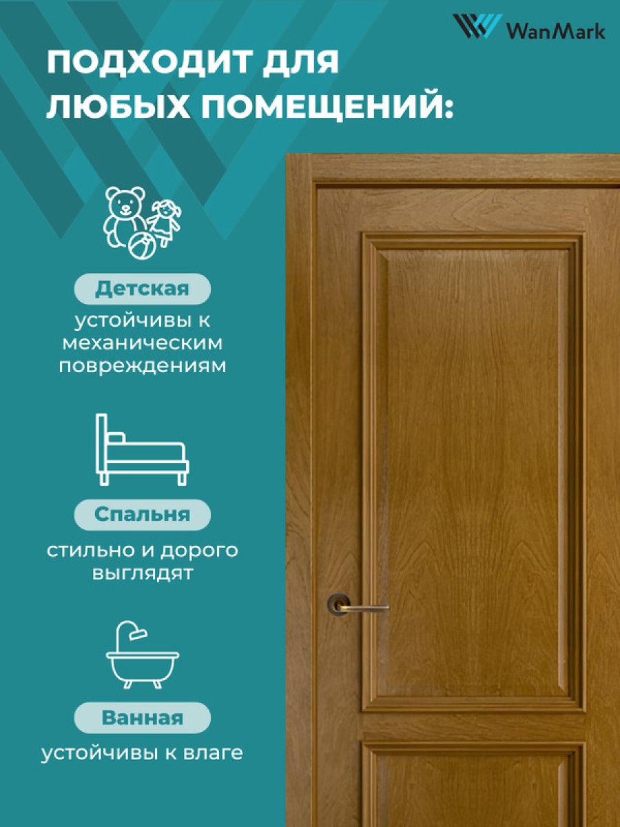Дверь Ника модерн S (большой багет) ДГ дуб кофе 600х2000 в комплекте с коробкой и наличниками