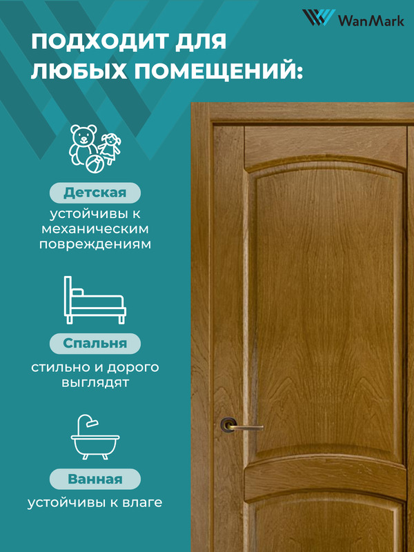 Дверь Ника (вогнутая калёвка) ДГ дуб кофе 700х2000 в комплекте с коробкой и наличниками
