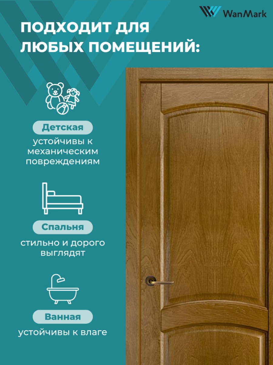 Дверь Ника (вогнутая калёвка) ДГ дуб кофе 600х2000 в комплекте с коробкой и наличниками